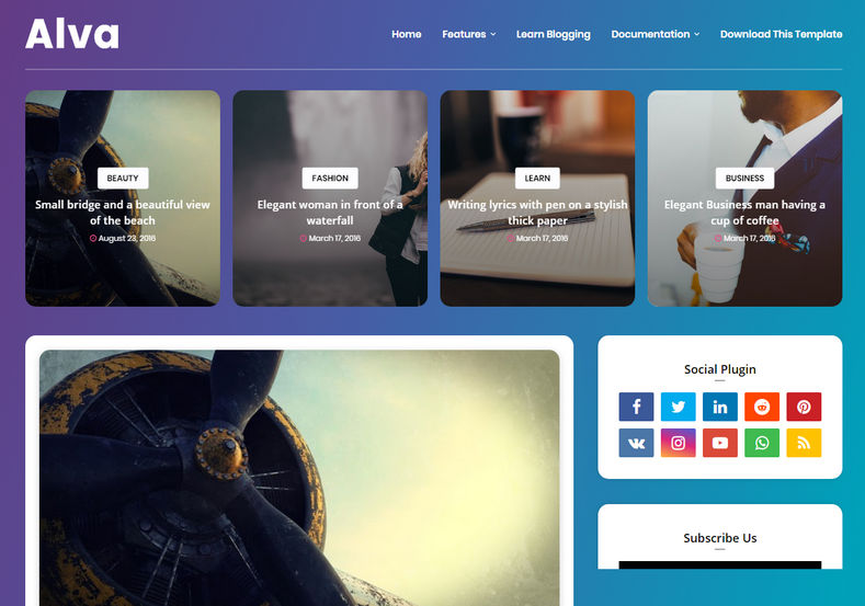 Alva Blogger Template 2020 -  Free Blogger Template - Responsive Blogger Template