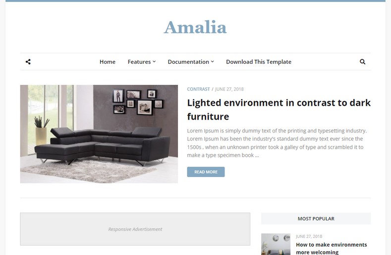 Amalia Blogger Template is the lightweight fast loading blogspot theme that has a simple look and professional blog structure.