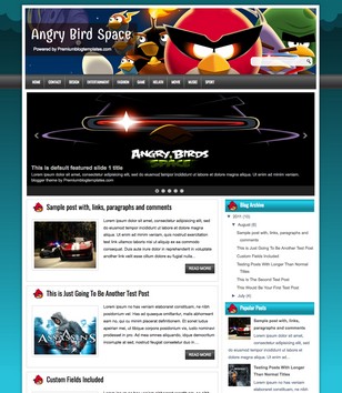 Angry Bird Space Blogger Templates