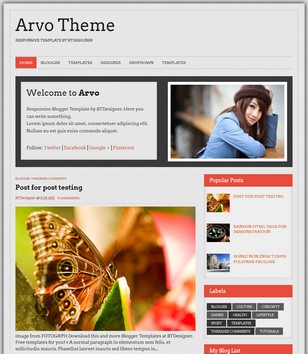 Arvo Theme Responsive Blogger Templates