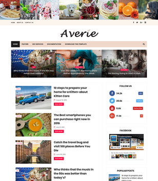 Averie Minimal Blogger Templates