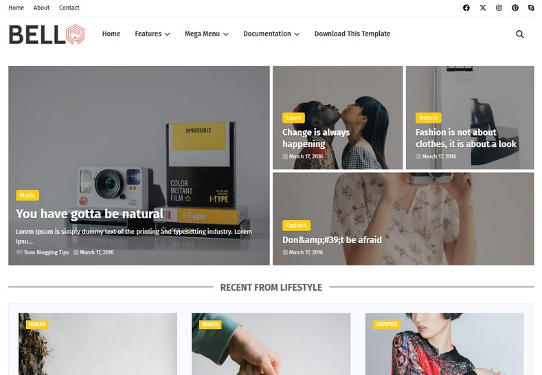 Bella Blogger Template is a stylish and modern blog theme perfect for bloggers looking for a clean, responsive, and SEO-friendly layout.