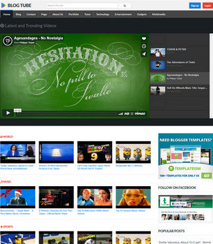 BlogTube Professional Video Blogger Templates