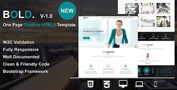 Bold - One Page Creative HTML5 Responsive Business Template