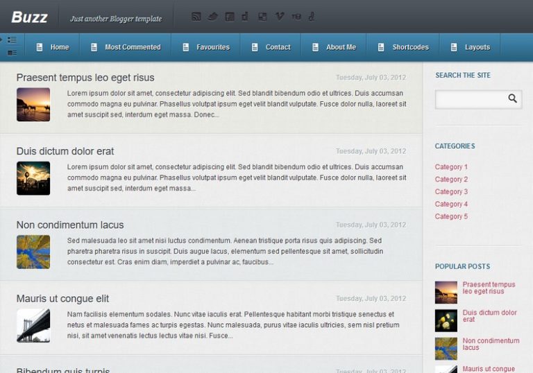Buzz Blogger Template 2014 Free Download