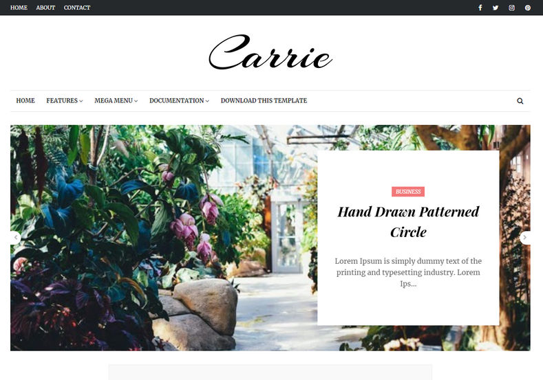 Carrie Blogger Template is a clean and elegant looking blogspot theme with minimalist look and stylish design
