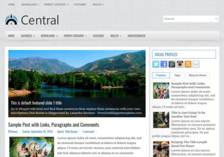 Blog Central Central Blog Blogger Template • Blogspot Templates 2025