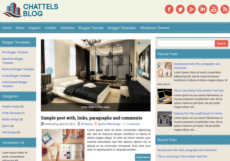 ChattelsBlog Blue Blogger Template. Blogger Themes. Free Blogspot templates for your blogger blog. Best suitable for news blog templates. Ads ready blogspot templates help for add adsense ad code and easily showing adsence ads in your blog. Adapted from WordPress templates are converted from WordPress themes. It is help for take your rich. Blogger magazine template specially designed for magazine blogs. The writers can utilize this themes for take blog attractive to users. Elegant themes are more used themes in most of the blogs. Use minimalist blog templates for rich look for your blog. Free premium blogger themes means, themes authors release two types of themes. One is premium another one is free. Premium templates given for cost but free themes given for no cost. You no need pay From California, USA. $10 USD, or $20 USD and more. But premium buyers get more facilities from authors But free buyers. If you run game or other animation oriented blogs, and you can try with Anime blog templates. Today the world is fashion world. So girls involve to the criteria for make their life fashionable. So we provide fashion blogger themes for make your fashionable. News is most important concept of the world. Download news blogger templates for publishing online news. You can make your blog as online shopping store. Get Online shopping store blogger template to sell your product. Navigation is most important to users find correct place. Download drop down menu, page navigation menu, breadcrumb navigation menu and vertical dropdown menu blogspot themes for free. Google Guide to blogging tips and tricks for bloggers. Google bloggers can get blogspot trick and tips for bloggers. Blog templates portfolio professional blogspot themes, You can store your life moments with your blogs with personal pages templates. Video and movie blogs owners get amazing movie blog themes for their blogs. Business templates download. We publish blogger themes for photographers. Photographers easily share photos via photography blog themes. St valentine Christmas Halloween templates. Download Slideshow slider templates for free. Under construction coming soon custom blogspot template. Best beautiful high quality Custom layouts Blog templates from templateism, soratemplates, templatetrackers, simple, cute free premium professional unique designs blog themes blogspot themes. Seo ready portfolio anime fashion movie movies health custom layouts best download blogspot themes simple cute free premium professional unique designs xml html code html5.
