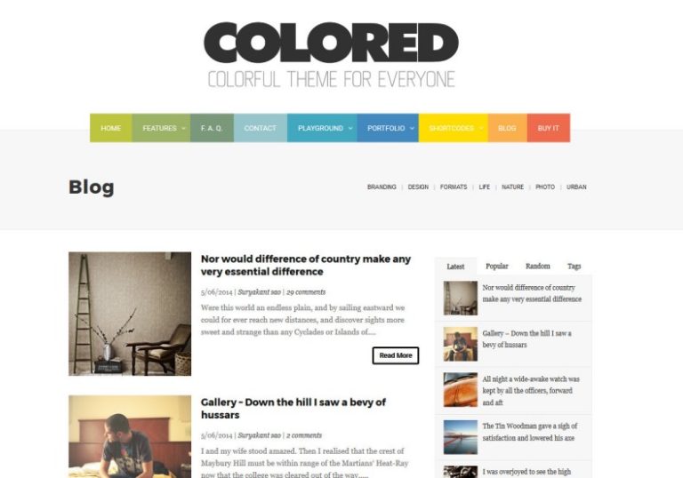 Colored Blogger Template 2014 Free Blogger Templates