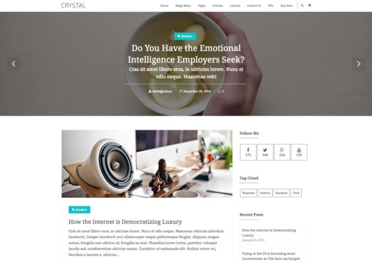 Crystal Blogger Template - Premium Blogger Templates