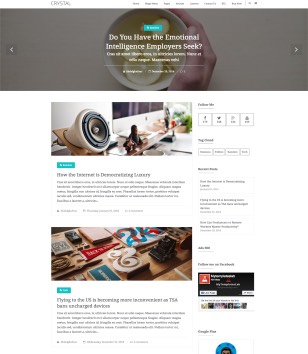 Crystal Blogger Template - Premium Blogger Templates