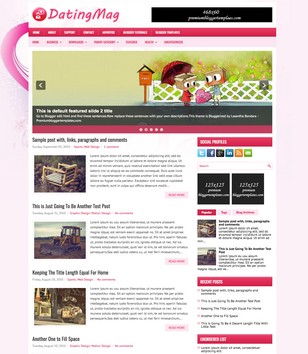 Date Blog Design DatingMag Pink Blogger Template • Blogspot Templates 2025