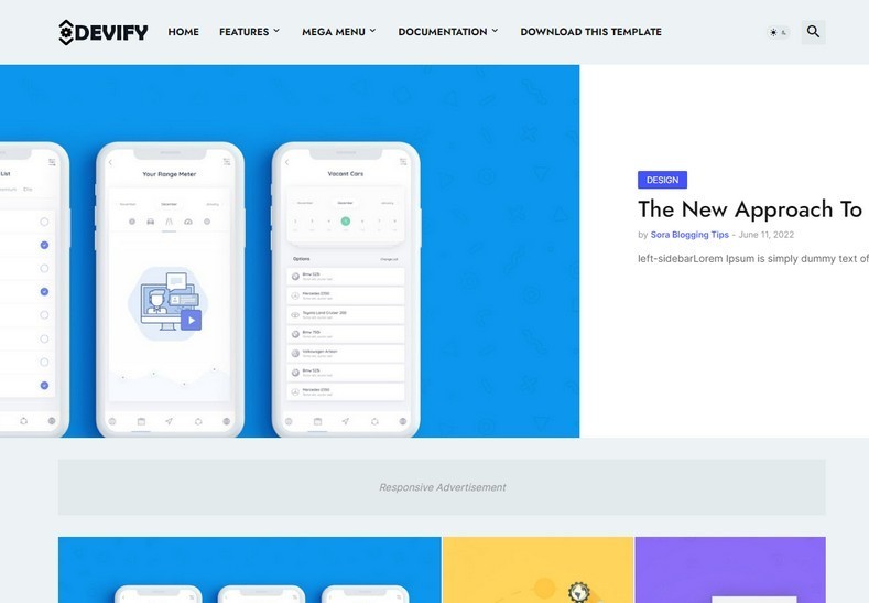 Devify Blogger Template is one of the finest themes designed and developed for the niches like Tech, Sports, Movies, and others. It is coded with the latest generation of blogger framework.