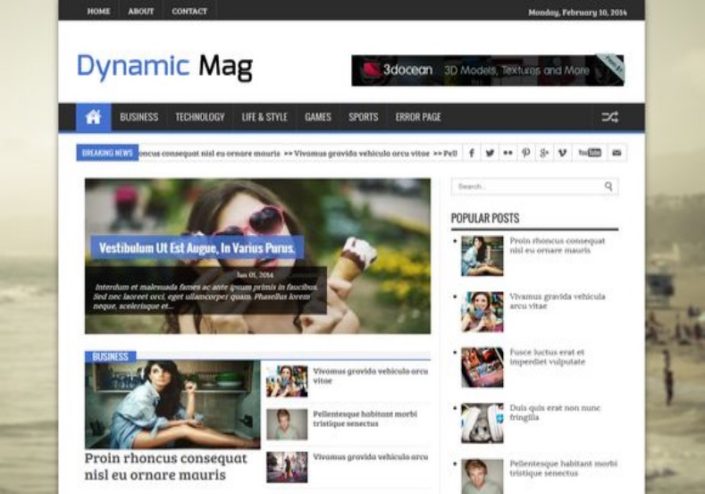 Dynamic Mag Responsive Blogger Template 2014 Free Download