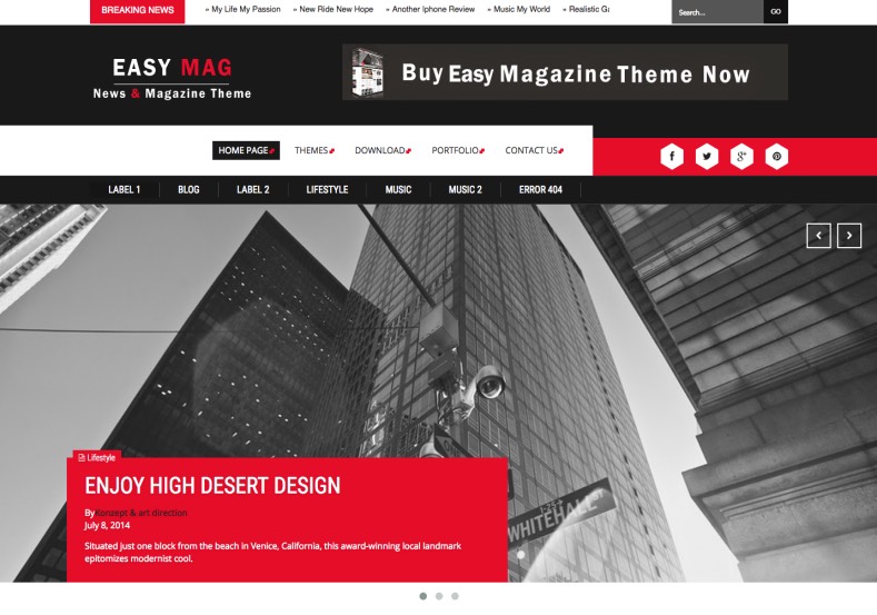 Easy Magazine Blogger Template • Blogspot Templates 2025