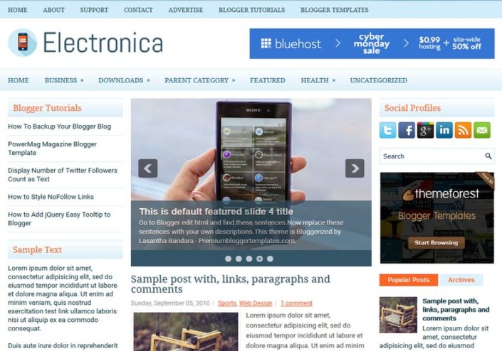 Electronica Simple Blogger Template • Blogspot Templates 2025