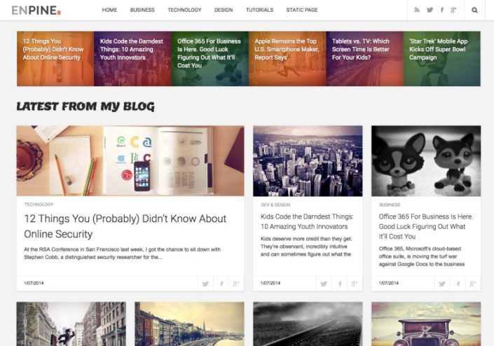 Enpine Blog Responsive Blogger Template 2021 Free Download Blog Themes