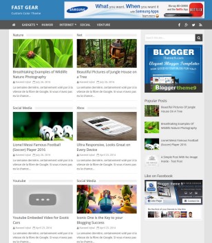 FastGear Premium Blogger Template