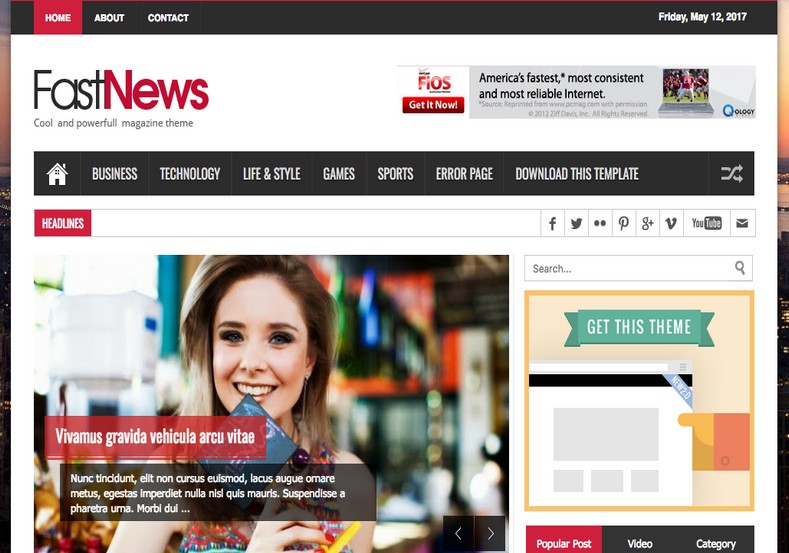 Fast News Responsive Blogger Template 2014 Download