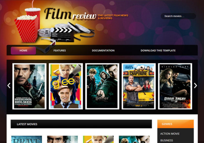 Film Reviews Movie Blogger Template • Blogspot Templates 2024