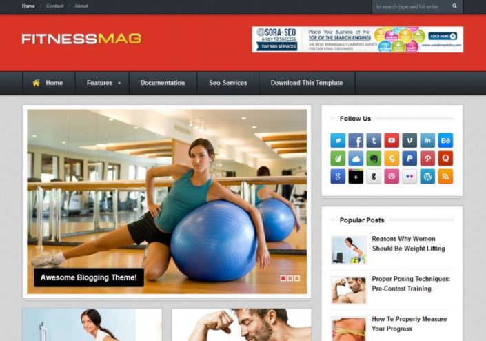 FitnessMag Blogger Template 2014 Free Download