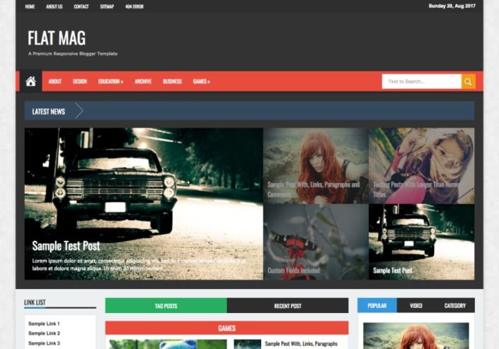 Flat Mag Blogger Template - Premium Blogger Templates