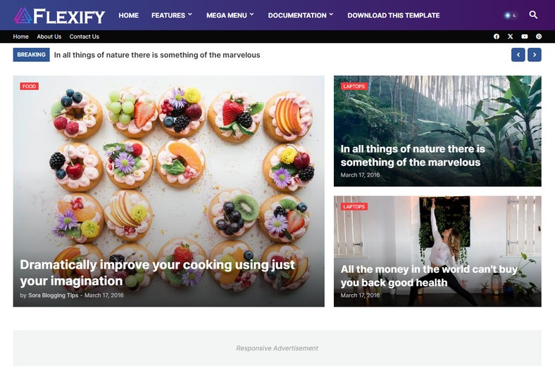 Flexify Blogger Template is a versatile tech blogspot theme and it is perfect for publishing articles related to technology, gadget reviews, software updates, app analyses, and emerging tech trends.