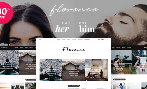 Florence - Feminine Clean and Fresh WordPress Blogging Theme