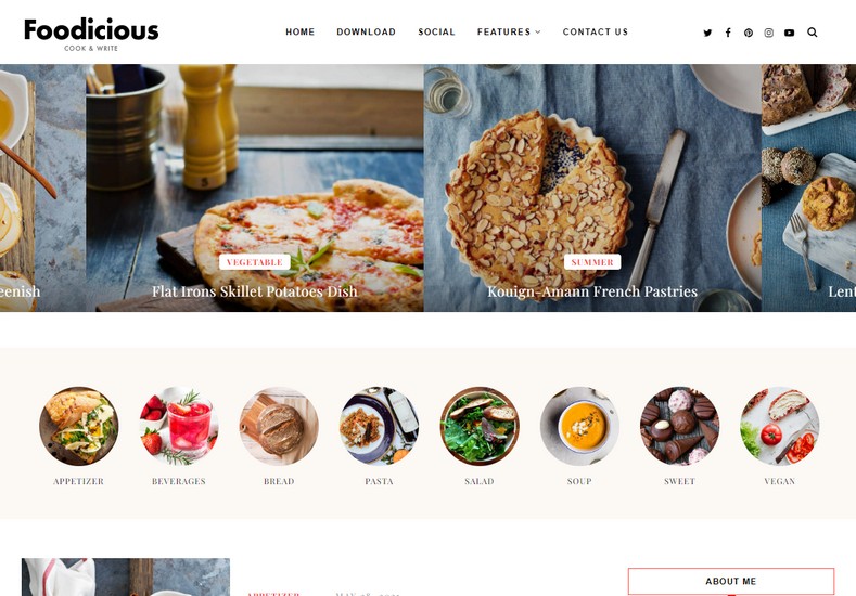 Foodicious Blogger Template is designed with a simple and attractive user interface. This theme is suitable for Food blogs and bakery-type businesses and niches.
