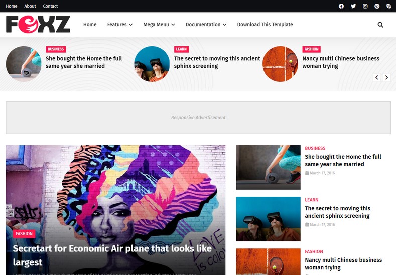 Foxz Blogger Template is the latest generation theme that has numerous unique codes that take this theme to next level in features and design.