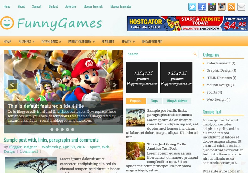 FunnyGames Blogger Template