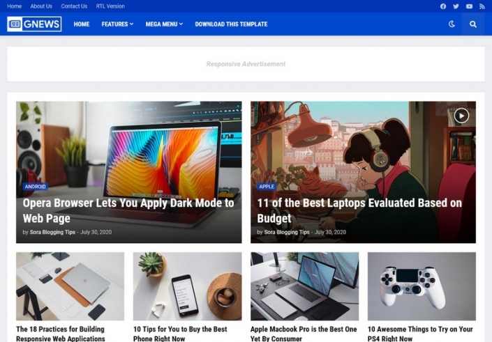 GNews Blogger Template • Blogspot Templates 2025
