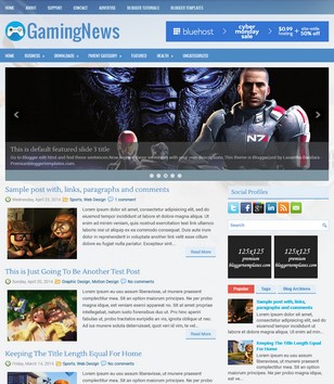 GamingNews Blue Blogger Template • Blogspot Templates 2024