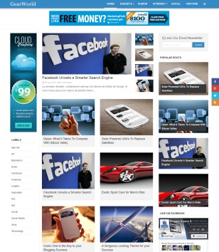 Gear World Blogger Templates