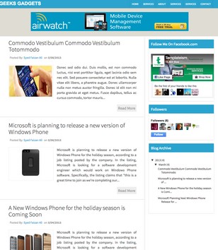 Geeks Gadgets Blogger Templates