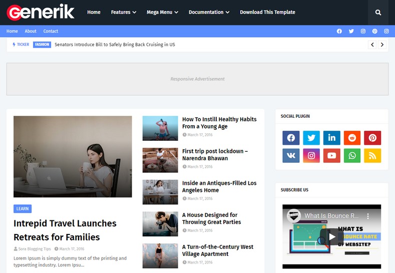 Generik Blogger Template is designed to give a professional and attractive look to your blog with some advance and unique features.