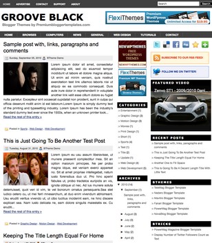 Groove Black Blogger Templates