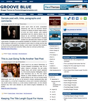 Groove Blue Blogger Templates