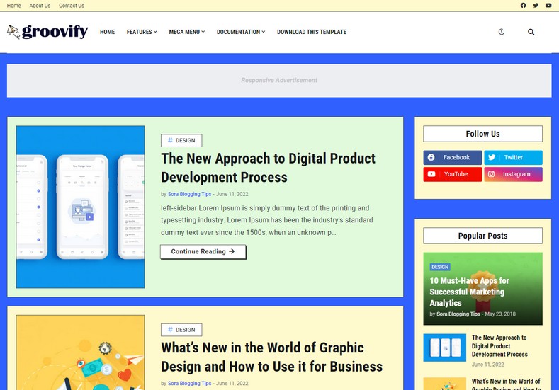 Groovify blogger template is a sleek and modern blogger template that is perfect for bloggers looking to create stylish and professional websites.