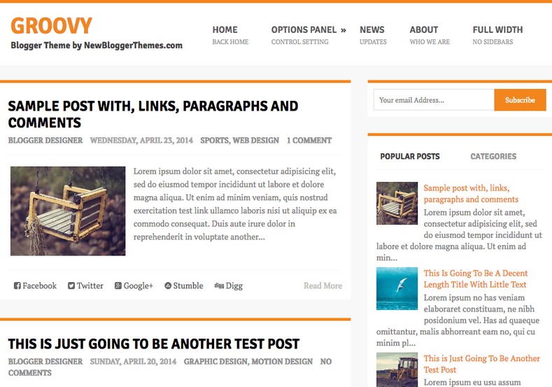 Groovy Responsive Blogger Template