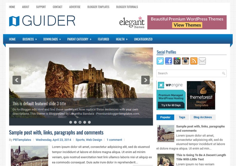 Guider Blogger Template free download 2018