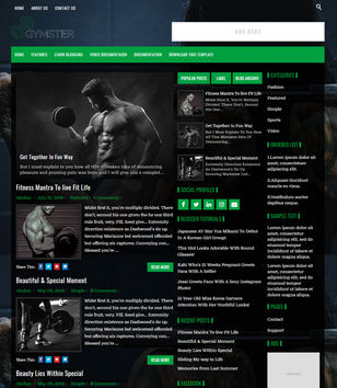 Gymster Blogger Templates