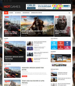 Hot Games Gaming Blogger Templates