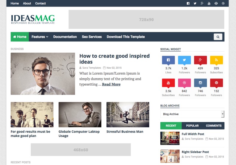 Ideas Mag - Blogger Template