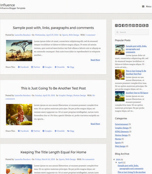 Influence Blogger Templates