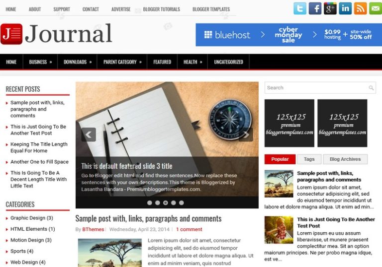 Journal Responsive Blogger Template • Blogspot Templates 2025