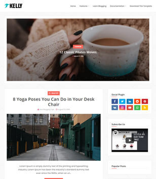Kelly Blogger Template • Blogspot Templates 2020