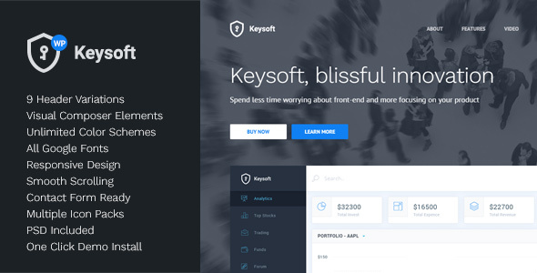 KeySoft - WordPress Software Landing Page