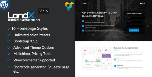 LandX - Multipurpose WordPress Landing Page