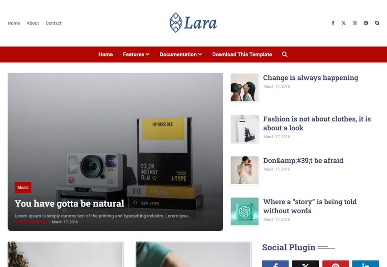 Lara Blogger Template is a perfect mix of beauty, speed, and simplicity. It is a great choice for anyone who wants to grow their blog with a modern and SEO-friendly design.